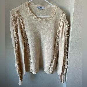 Fate Cream Fringe Sweater